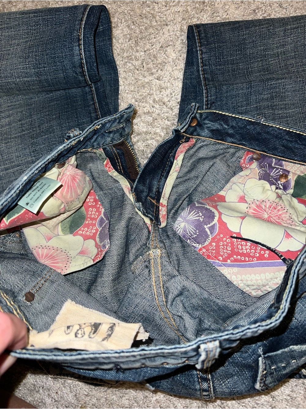 Union Goddess Dark Blue Flare Jeans with Subtle Distress - Picture 7 of 10